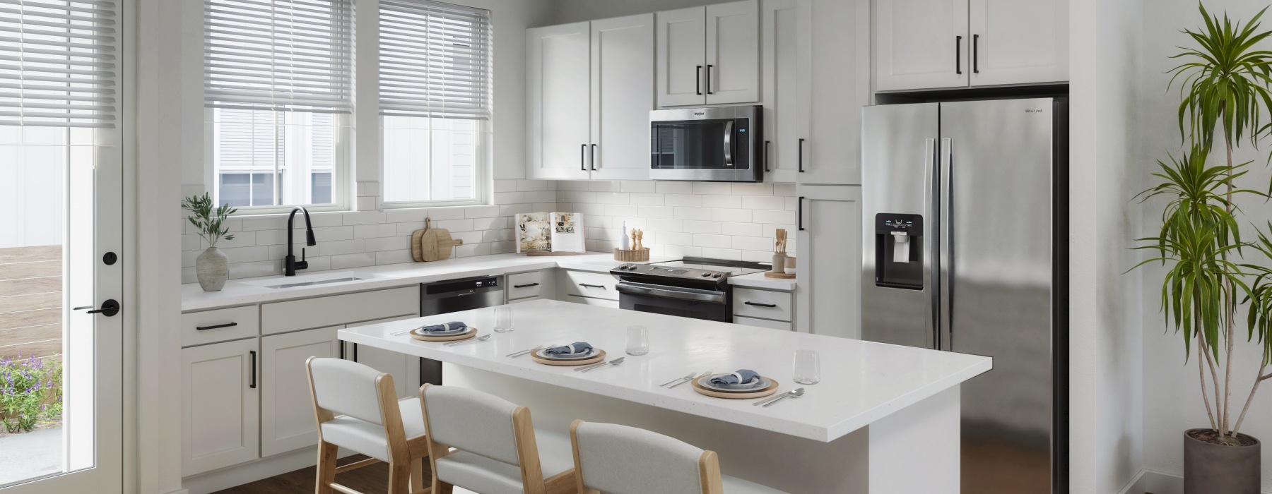 View into eat in kitchen